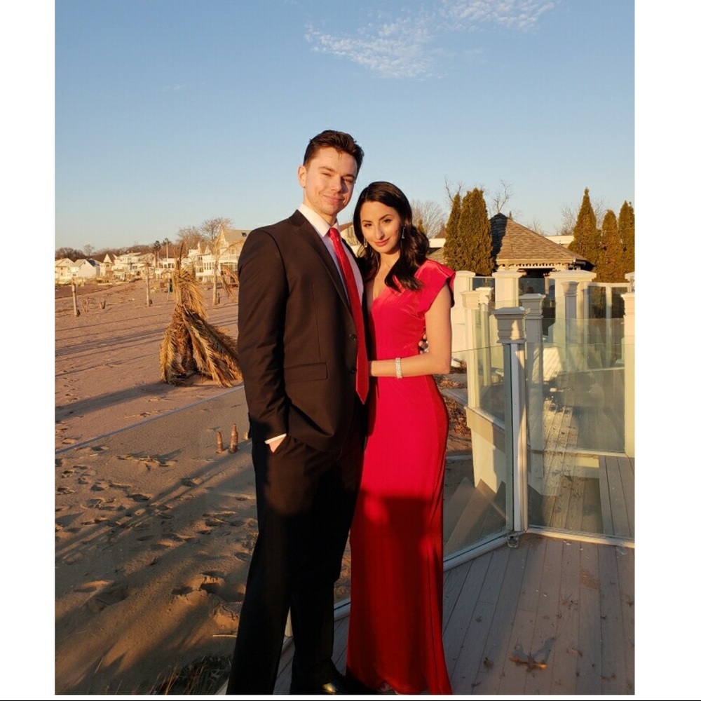 Norma Kamali V Neck Rectangle Gown - Picture 3 of 5